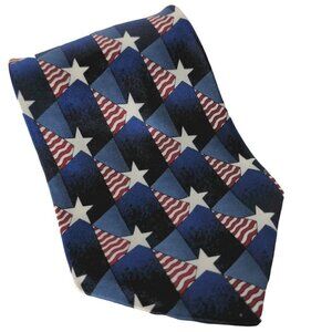 Stonehenge American Flag Silk Novelty Necktie